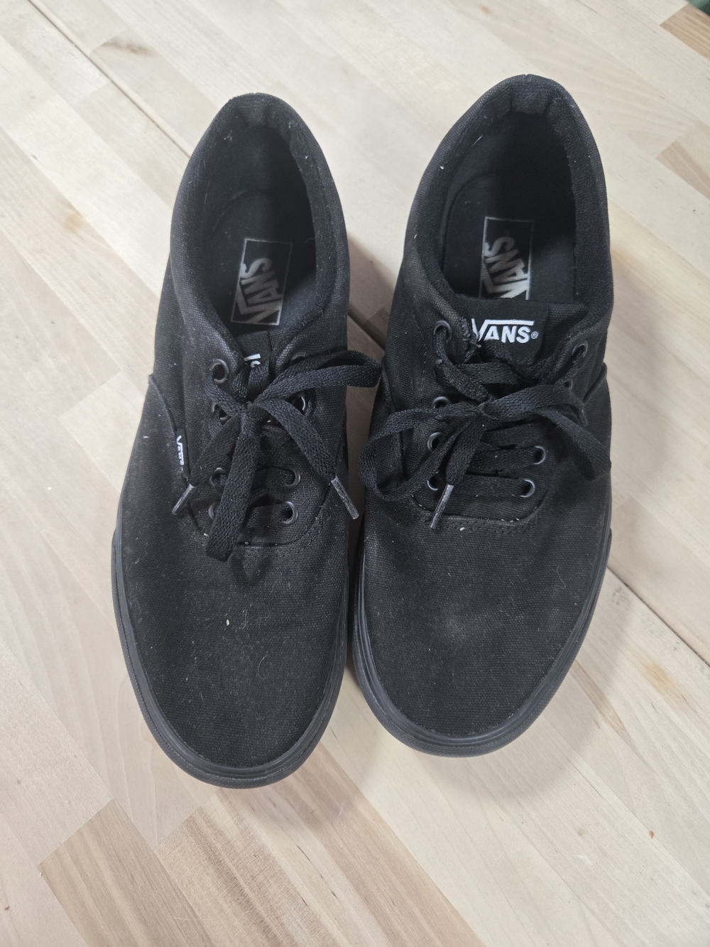 Vans Black All-Black Canvas Lace-Up Loafers